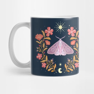 Magical moth with florals, stars and moon Mug